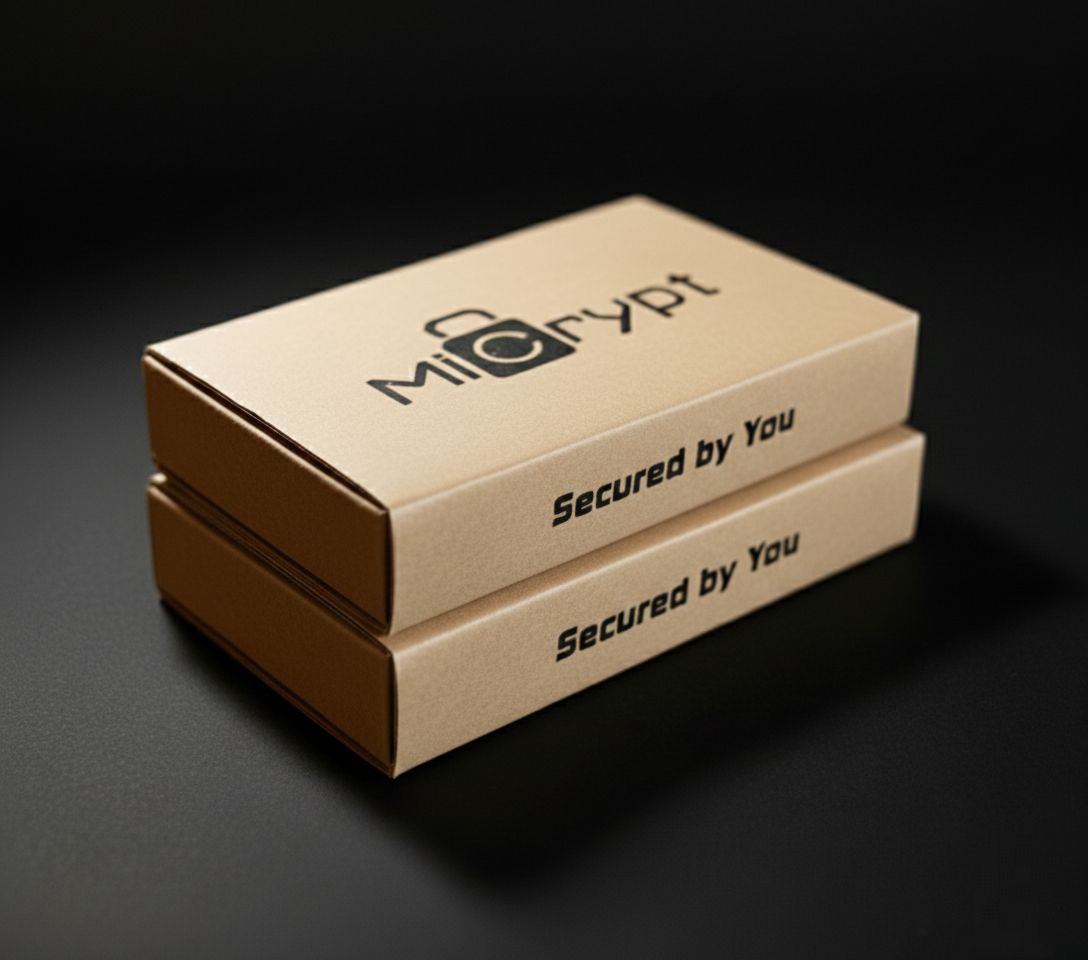 MiCrypt 2-kit bundle with 10% discount – two custom encrypted bare stainless steel Bitcoin seed backup plates, no visible words, splittable for multisig, fire/water/prying eyes resistant privacy self-custody solution
